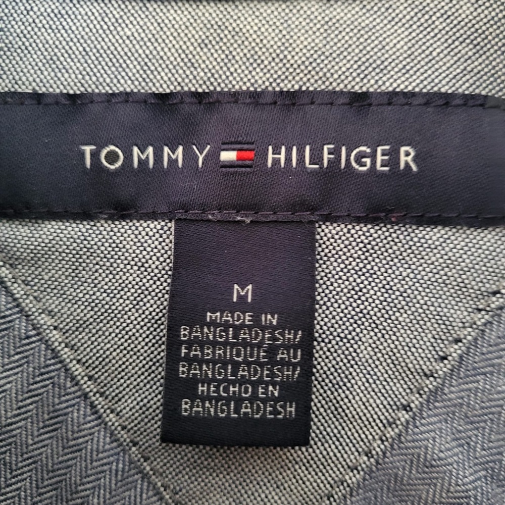 Men's Blue Button-Down Shirt Tommy Hilfiger Medium - Picture 6 of 9
